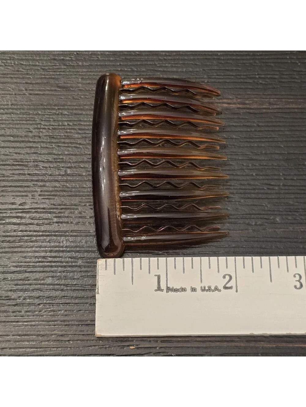 Vintage Helfrance French Tortoise Hair Combs Set Of 2 Wavy Teeth France EUC